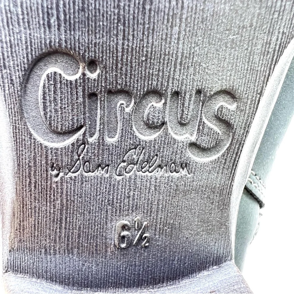 Circus NY Sam Edelman Size 6.5 Garth Gray‎ Blue Faux Vegan Leather Western Boots